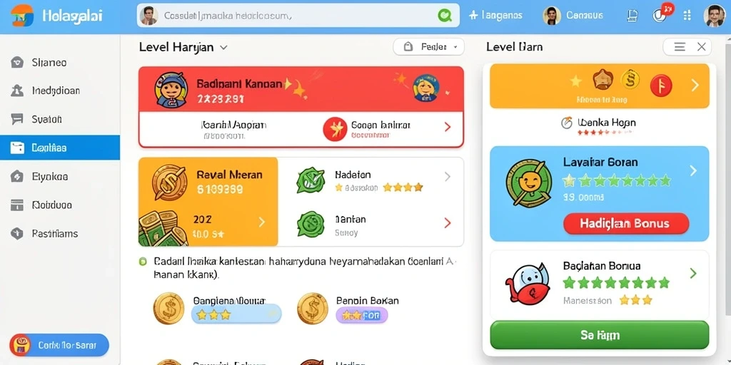 Latar belakang permainan yang menakjubkan dan penuh warna.