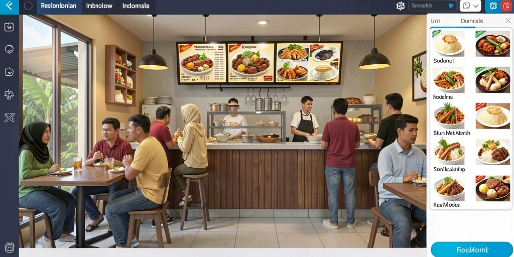 Gambar memperlihatkan suasana permainan yang penuh warna dan menarik.
